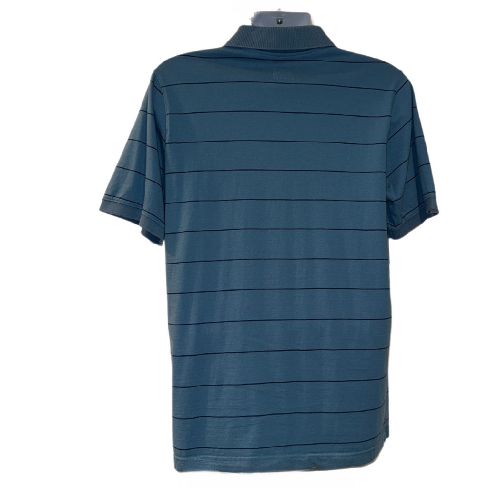 Quiksilver Men’s Polo Shirt Large Blue Striped Short Sleeve Surf Skate Casual - Picture 6 of 10